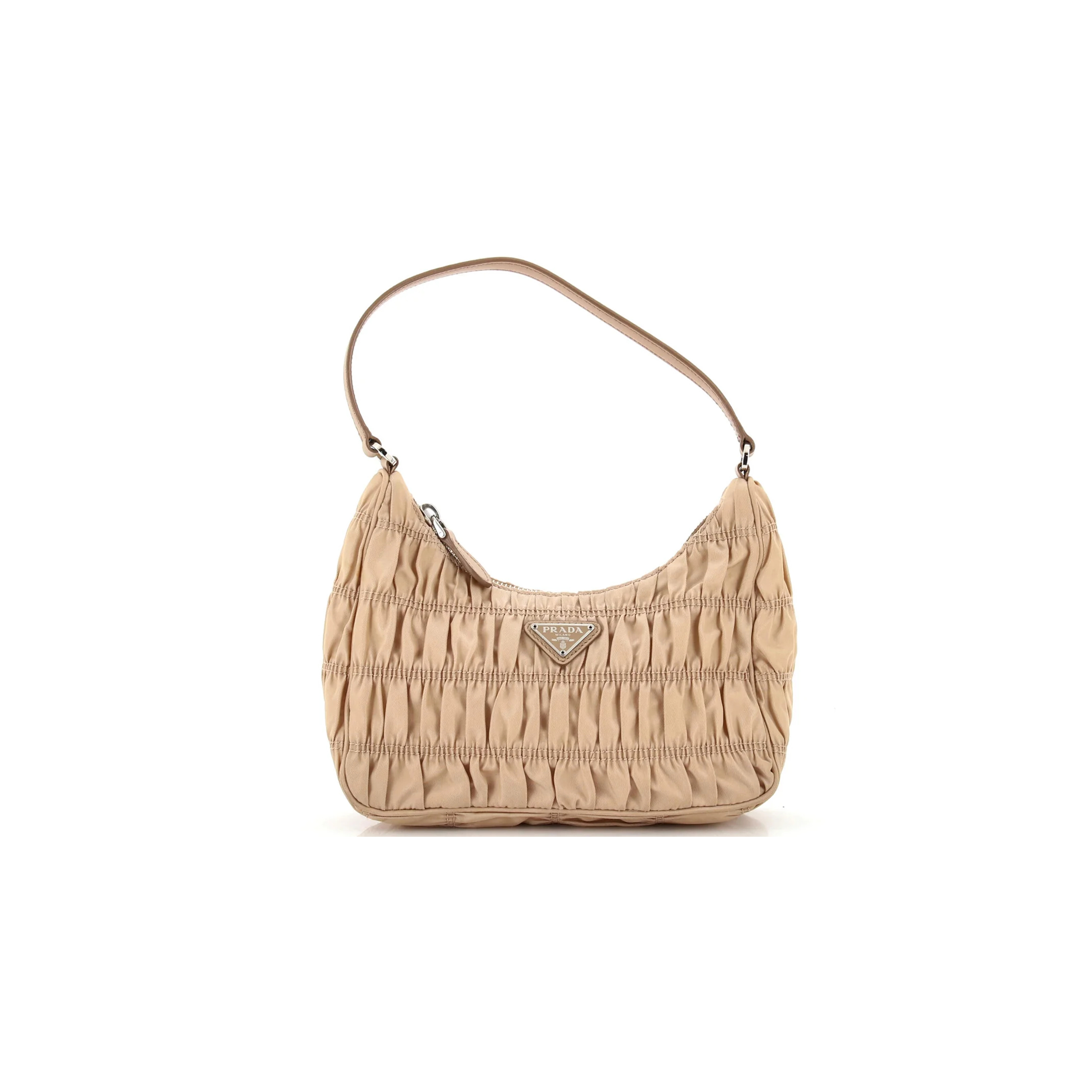PRADA TESSUTO NYLON GAUFRE SHOULDER BAG MENTA 1NE204 (22*13*6cm)